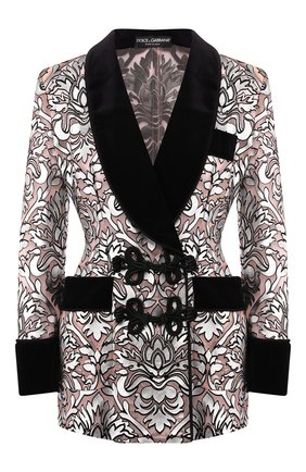 Женский жакет DOLCE & GABBANA серебряного цвета по цене 259500 руб., арт. F29DUZ/HHMA2 | Фото 1 Женский жакет DOLCE & GABBANA серебряного цвета, арт. F29DUZ/HHMA2 | Фото 1