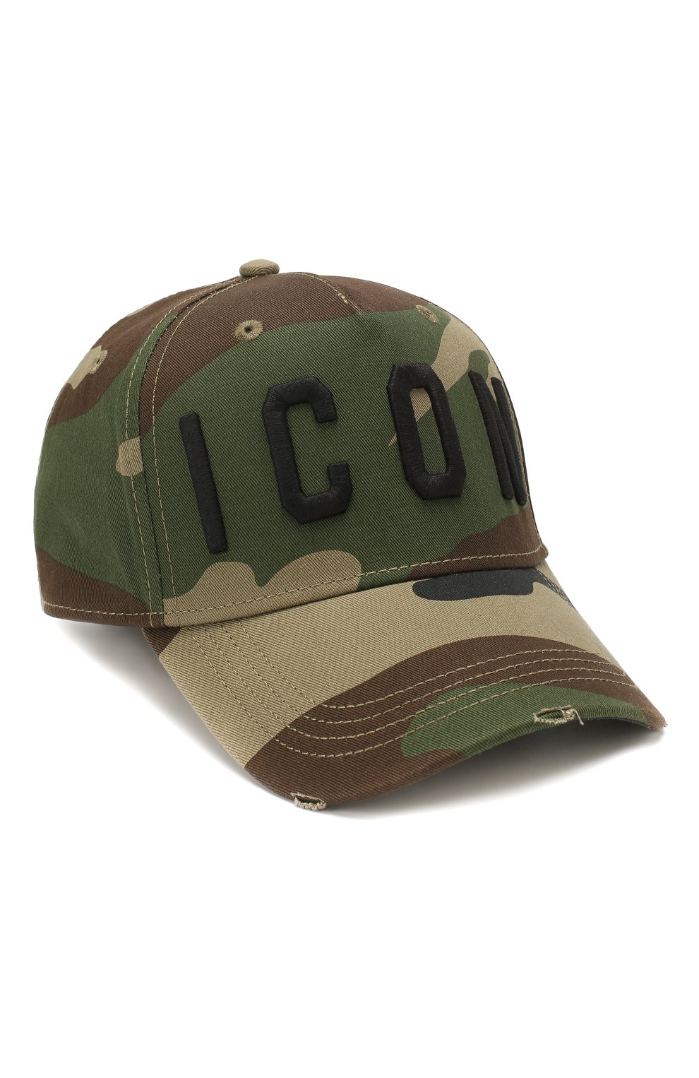 Мужской хлопковая бейсболка icon DSQUARED2 хаки цвета, арт. BCM4001 05C00001 | Фото 1