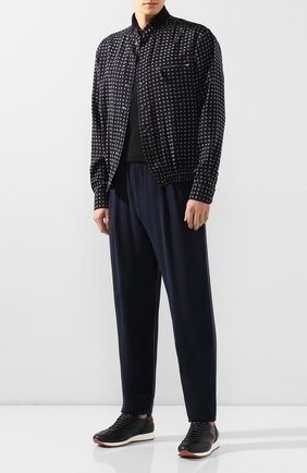 Мужской брюки GIORGIO ARMANI темно-синего цвета по цене 67650 руб., арт. 9SGPP05M/T00AB | Фото 2 Мужской брюки GIORGIO ARMANI темно-синего цвета, арт. 9SGPP05M/T00AB | Фото 2