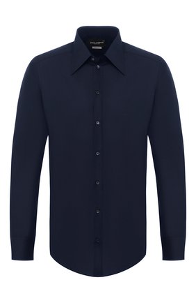 Мужская хлопковая сорочка DOLCE & GABBANA темно-синего цвета по цене 29950 руб., арт. G5EJ0T/FJ5GF | Фото 1 Мужская хлопковая сорочка DOLCE & GABBANA темно-синего цвета, арт. G5EJ0T/FJ5GF | Фото 1