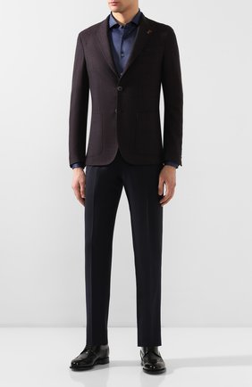Мужская хлопковая сорочка CORNELIANI синего цвета по цене 25100 руб., арт. 85P012-0111213/00 | Фото 2 Мужская хлопковая сорочка CORNELIANI синего цвета, арт. 85P012-0111213/00 | Фото 2 (Рукава: Длинные; Длина (для топов): Стандартные; Материал внешний: Хлопок; Случай: Повседневный; Принт: Однотонные; Манжеты: На пуговицах; Мужское Кросс-КТ: Сорочка-одежда; Воротник: Акула)
