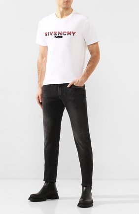 Мужская хлопковая футболка GIVENCHY белого цвета по цене 38900 руб., арт. BM70UY3002 | Фото 2 Мужская хлопковая футболка GIVENCHY белого цвета, арт. BM70UY3002 | Фото 2