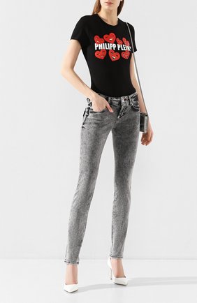 Женские джинсы PHILIPP PLEIN серого цвета по цене 36240 руб., арт. S20C WDT1313 PDE004N | Фото 2 Женские джинсы PHILIPP PLEIN серого цвета, арт. S20C WDT1313 PDE004N | Фото 2