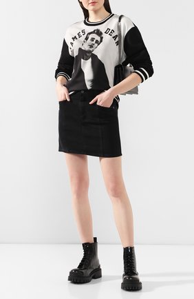 Женский хлопковый свитшот DOLCE & GABBANA серого цвета по цене 49950 руб., арт. F9C85T/FI7SY | Фото 2 Женский хлопковый свитшот DOLCE & GABBANA серого цвета, арт. F9C85T/FI7SY | Фото 2