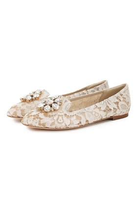 Женские текстильные балетки rainbow lace DOLCE & GABBANA белого цвета по цене 51750 руб., арт. CP0010/AL198 | Фото 1 Женские текстильные балетки rainbow lace DOLCE & GABBANA белого цвета, арт. CP0010/AL198 | Фото 1