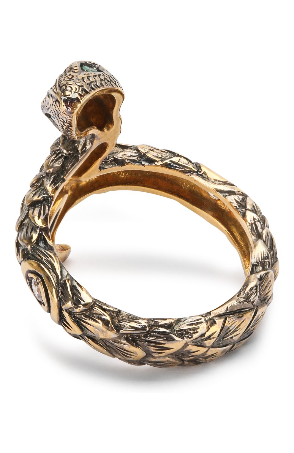 Женское кольцо one round snake QUEENSBEE золотого цвета по цене 20020 руб., арт. 102008/6,10 | Фото 2 Женское кольцо one round snake QUEENSBEE золотого цвета, арт. 102008/6,10 | Фото 2