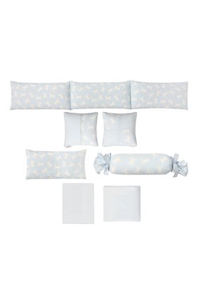 Детского комплект для кровати A&A BABY GLAM голубого цвета по цене 51000 руб., арт. M7 BL 0301 12565 4 | Фото 1 Детского комплект для кровати A&A BABY GLAM голубого цвета, арт. M7 BL 0301 12565 4 | Фото 1
