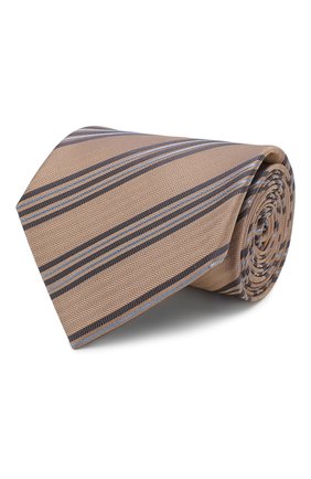 Мужской шелковый галстук BRIONI бежевого цвета, арт. 062H00/P9481 | Фото 1 (Материал: Текстиль, Шелк; Принт: С принтом; Региональные ограничения белый список (Axapta Mercury): RU)