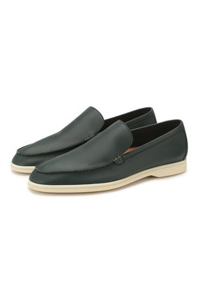 Мужские кожаные лоферы summer walk LORO PIANA зеленого цвета по цене 59950 руб., арт. FAI1528 | Фото 1 Мужские кожаные лоферы summer walk LORO PIANA зеленого цвета, арт. FAI1528 | Фото 1 (Материал внутренний: Натуральная кожа; Стили: Кэжуэл)
