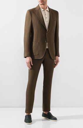 Мужские кожаные лоферы summer walk LORO PIANA зеленого цвета по цене 59950 руб., арт. FAI1528 | Фото 2 Мужские кожаные лоферы summer walk LORO PIANA зеленого цвета, арт. FAI1528 | Фото 2 (Материал внутренний: Натуральная кожа; Стили: Кэжуэл)