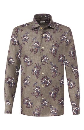 Мужская льняная рубашка KITON серого цвета по цене 79150 руб., арт. UMCNERH0721512 | Фото 1 Мужская льняная рубашка KITON серого цвета, арт. UMCNERH0721512 | Фото 1