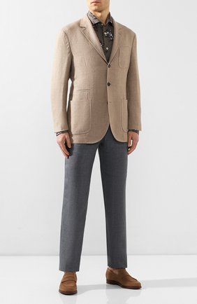 Мужская льняная рубашка KITON серого цвета по цене 79150 руб., арт. UMCNERH0721512 | Фото 2 Мужская льняная рубашка KITON серого цвета, арт. UMCNERH0721512 | Фото 2