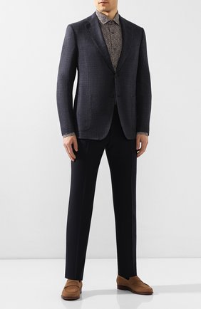 Мужская хлопковая рубашка Z ZEGNA коричневого цвета по цене 19050 руб., арт. 705091/ZCRF1 | Фото 2 Мужская хлопковая рубашка Z ZEGNA коричневого цвета, арт. 705091/ZCRF1 | Фото 2