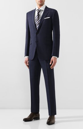 Мужской шерстяной костюм ERMENEGILDO ZEGNA темно-синего цвета по цене 238000 руб., арт. 722587/221225 | Фото 1 Мужской шерстяной костюм ERMENEGILDO ZEGNA темно-синего цвета, арт. 722587/221225 | Фото 1