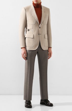 Мужской шерстяной пиджак BRIONI бежевого цвета по цене 409500 руб., арт. RGEQ0M/P9A9C/N-TRAVEL | Фото 2 Мужской шерстяной пиджак BRIONI бежевого цвета, арт. RGEQ0M/P9A9C/N-TRAVEL | Фото 2