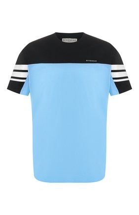 Мужская хлопковая футболка GIVENCHY голубого цвета по цене 42450 руб., арт. BM70UD3002 | Фото 1 Мужская хлопковая футболка GIVENCHY голубого цвета, арт. BM70UD3002 | Фото 1