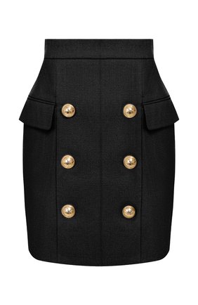 Женская юбка из вискозы BALMAIN черного цвета по цене 89550 руб., арт. TF14004/V090 | Фото 1 Женская юбка из вискозы BALMAIN черного цвета, арт. TF14004/V090 | Фото 1