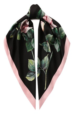 Женский шелковый платок DOLCE & GABBANA черного цвета по цене 26100 руб., арт. FN090R/GDS16 | Фото 1 Женский шелковый платок DOLCE & GABBANA черного цвета, арт. FN090R/GDS16 | Фото 1