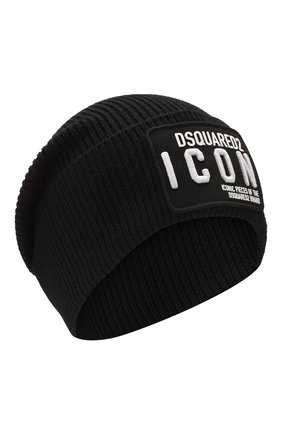 Мужская шерстяная шапка DSQUARED2 черного цвета по цене 14300 руб., арт. KNM0001 01W02846 | Фото 1 Мужская шерстяная шапка DSQUARED2 черного цвета, арт. KNM0001 01W02846 | Фото 1