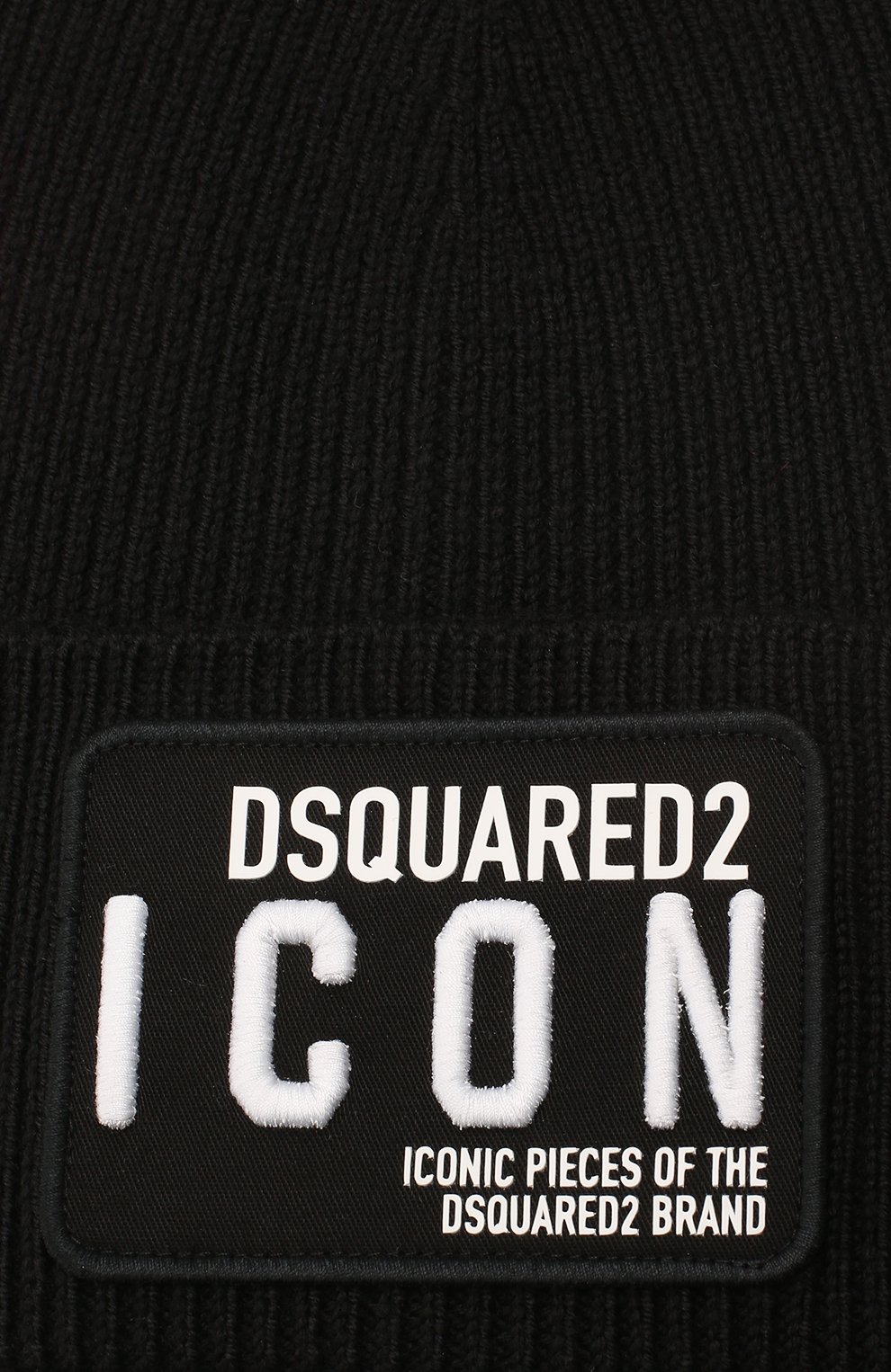 Мужская шерстяная шапка DSQUARED2 черного цвета по цене 14300 руб., арт. KNM0001 01W02846 | Фото 3 Мужская шерстяная шапка DSQUARED2 черного цвета, арт. KNM0001 01W02846 | Фото 3