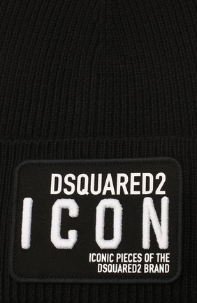 Мужская шерстяная шапка DSQUARED2 черного цвета по цене 14300 руб., арт. KNM0001 01W02846 | Фото 3 Мужская шерстяная шапка DSQUARED2 черного цвета, арт. KNM0001 01W02846 | Фото 3