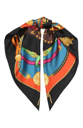 Женский шелковый платок VERSACE черного цвета по цене 23000 руб., арт. IF09001/A233515 | Фото 1 Женский шелковый платок VERSACE черного цвета, арт. IF09001/A233515 | Фото 1