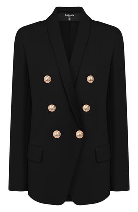 Женский шерстяной жакет BALMAIN черного цвета по цене 185000 руб., арт. TF17471/167L | Фото 1 Женский шерстяной жакет BALMAIN черного цвета, арт. TF17471/167L | Фото 1