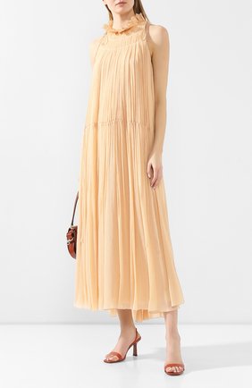 Женское шелковое платье CHLOÉ розового цвета по цене 288000 руб., арт. CHC20SR080006 | Фото 2 Женское шелковое платье CHLOÉ розового цвета, арт. CHC20SR080006 | Фото 2