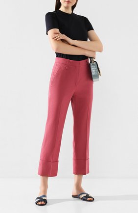 Женские льняные брюки BRUNELLO CUCINELLI розового цвета по цене 68600 руб., арт. MF591P7231 | Фото 2 Женские льняные брюки BRUNELLO CUCINELLI розового цвета, арт. MF591P7231 | Фото 2