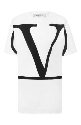 Женская хлопковая футболка VALENTINO белого цвета по цене 34100 руб., арт. TB3MG01Z4Q6 | Фото 1 Женская хлопковая футболка VALENTINO белого цвета, арт. TB3MG01Z4Q6 | Фото 1