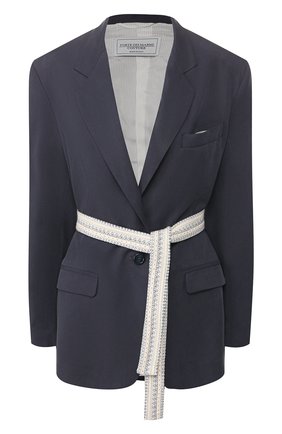 Женский жакет с поясом FORTE DEI MARMI COUTURE темно-синего цвета по цене 45750 руб., арт. 20SF5407 | Фото 1 Женский жакет с поясом FORTE DEI MARMI COUTURE темно-синего цвета, арт. 20SF5407 | Фото 1