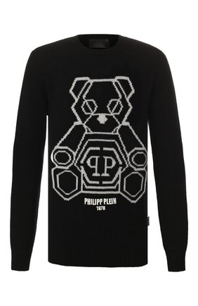 Мужской свитер из смеси шерсти и кашемира PHILIPP PLEIN черно-белого цвета по цене 67950 руб., арт. S20C MKO0764 PKN002N | Фото 1 Мужской свитер из смеси шерсти и кашемира PHILIPP PLEIN черно-белого цвета, арт. S20C MKO0764 PKN002N | Фото 1