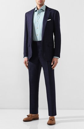 Мужская хлопковая сорочка KITON зеленого цвета по цене 41200 руб., арт. UCIH0730915 | Фото 2 Мужская хлопковая сорочка KITON зеленого цвета, арт. UCIH0730915 | Фото 2