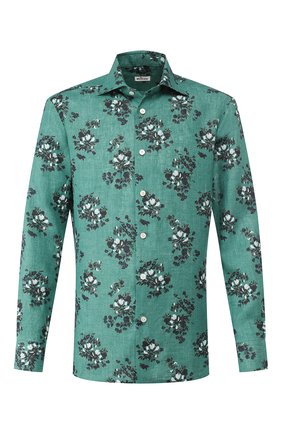 Мужская льняная рубашка KITON зеленого цвета по цене 52800 руб., арт. UMCNERH0721511 | Фото 1 Мужская льняная рубашка KITON зеленого цвета, арт. UMCNERH0721511 | Фото 1