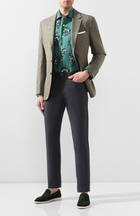 Мужская льняная рубашка KITON зеленого цвета по цене 52800 руб., арт. UMCNERH0721511 | Фото 2 Мужская льняная рубашка KITON зеленого цвета, арт. UMCNERH0721511 | Фото 2