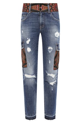 Мужские джинсы DOLCE & GABBANA синего цвета по цене 87950 руб., арт. GW0GLD/G8BY9 | Фото 1 Мужские джинсы DOLCE & GABBANA синего цвета, арт. GW0GLD/G8BY9 | Фото 1