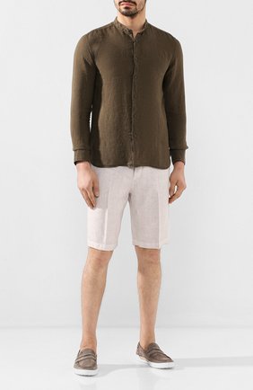Мужская льняная рубашка 120% LINO хаки цвета по цене 14250 руб., арт. R0M1159/B317/000 | Фото 2 Мужская льняная рубашка 120% LINO хаки цвета, арт. R0M1159/B317/000 | Фото 2