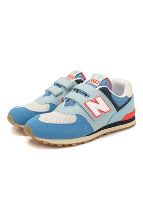 Детские кроссовки 574 NEW BALANCE голубого цвета по цене 6300 руб., арт. YV574SOS/M | Фото 1 Детские кроссовки 574 NEW BALANCE голубого цвета, арт. YV574SOS/M | Фото 1