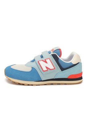 Детские кроссовки 574 NEW BALANCE голубого цвета по цене 6300 руб., арт. YV574SOS/M | Фото 2 Детские кроссовки 574 NEW BALANCE голубого цвета, арт. YV574SOS/M | Фото 2