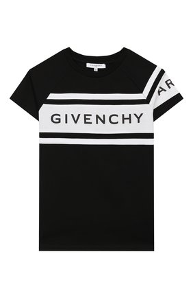 Детская хлопковая футболка GIVENCHY черного цвета по цене 14700 руб., арт. H25173 | Фото 1 Детская хлопковая футболка GIVENCHY черного цвета, арт. H25173 | Фото 1