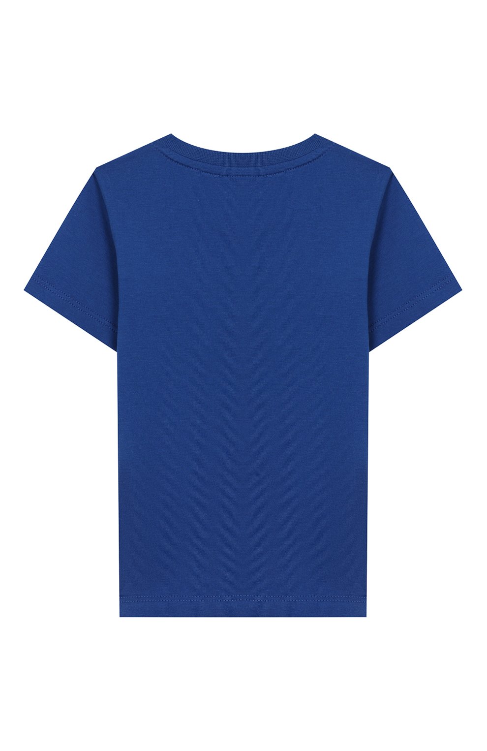 Детский хлопковая футболка GIVENCHY синего цвета, арт. H05116 | Фото 2 (Рукава: Короткие; Материал внешний: Хлопок; Ростовка одежда: 18 мес | 86 см, 24 мес | 92 см, 36 мес | 98 см, 9 мес | 74 см)