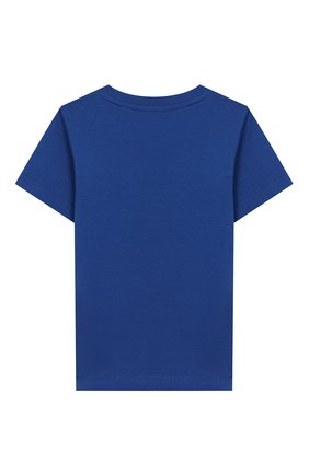 Детский хлопковая футболка GIVENCHY синего цвета, арт. H05116 | Фото 2 (Рукава: Короткие; Материал внешний: Хлопок; Ростовка одежда: 18 мес | 86 см, 24 мес | 92 см, 36 мес | 98 см, 9 мес | 74 см)