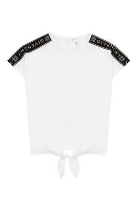 Детский хлопковая футболка GIVENCHY белого цвета по цене 17950 руб., арт. H05123 | Фото 1 Детский хлопковая футболка GIVENCHY белого цвета, арт. H05123 | Фото 1 (Материал внешний: Хлопок; Рукава: Короткие; Ростовка одежда: 3 года | 98 см)