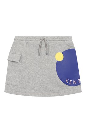Детская хлопковая юбка KENZO серого цвета по цене 7350 руб., арт. KQ27028 | Фото 1 Детская хлопковая юбка KENZO серого цвета, арт. KQ27028 | Фото 1