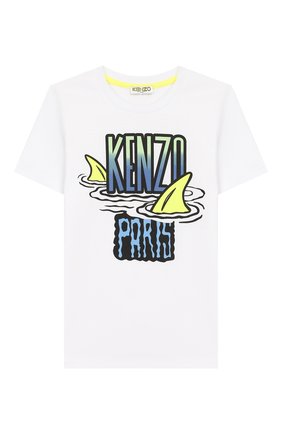 Детская хлопковая футболка KENZO белого цвета по цене 4290 руб., арт. KQ10518 | Фото 1 Детская хлопковая футболка KENZO белого цвета, арт. KQ10518 | Фото 1