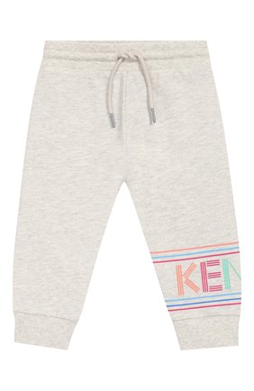 Детские хлопковые джоггеры KENZO серого цвета по цене 5800 руб., арт. KQ23017 | Фото 1 Детские хлопковые джоггеры KENZO серого цвета, арт. KQ23017 | Фото 1