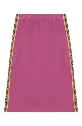 Детская хлопковая юбка GUCCI розового цвета по цене 15400 руб., арт. 596244/XJB8Z | Фото 2 Детская хлопковая юбка GUCCI розового цвета, арт. 596244/XJB8Z | Фото 2