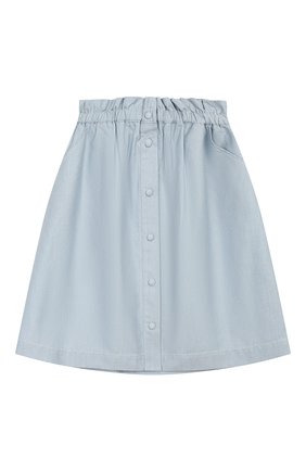 Детская хлопковая юбка LORO PIANA голубого цвета по цене 28450 руб., арт. FAI9639 | Фото 1 Детская хлопковая юбка LORO PIANA голубого цвета, арт. FAI9639 | Фото 1