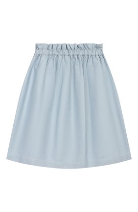 Детская хлопковая юбка LORO PIANA голубого цвета по цене 28450 руб., арт. FAI9639 | Фото 2 Детская хлопковая юбка LORO PIANA голубого цвета, арт. FAI9639 | Фото 2