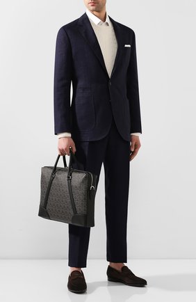 Мужская сумка для ноутбука SALVATORE FERRAGAMO темно-серого цвета по цене 93740 руб., арт. Z-0716628 | Фото 2 Мужская сумка для ноутбука SALVATORE FERRAGAMO темно-серого цвета, арт. Z-0716628 | Фото 2